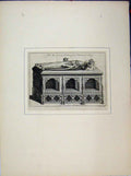 Original Old Antique Print Monument Henry V Westminster Abbey Rider'S History