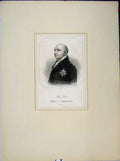 Original Old Antique Print Late Duke Cambridge Portrait Medal