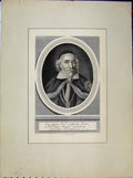 Original Old Antique Print Portrait Veva Effigies Christo Patris Reading