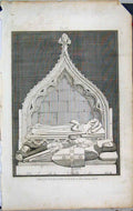 Old Antique Print 1801 Lysons Tomb Sir Nicholas Villers Lady Down Church 19th