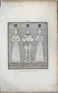 Original Old Antique Print 1801 Lysons Tomb Cirencester Church Napoleonic Era