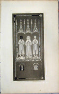 Original Old Antique Print Lysons Tomb Thomas Fortey William Agnes