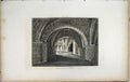 Original Old Antique Print 1801 Lysons View Crypt Gloucester Cathedral 19th