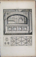 Original Old Antique Print 1801 Lysons Tomb Abbot Cheltenham Tewkesbury Abbey