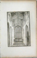 Old Antique Print 1801 Lysons View St Catharine Chapel Cirencester Church 19th