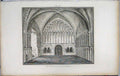 Original Old Antique Print 1801 Lysons Chapter-House Bristol Cathedral 19th