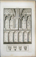Old Antique Print South Side Chapter-House Bristol Cathedral 1801 Lysons 19th