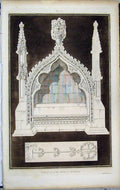 Original Old Antique Print 1801 Lysons View Tomb Abbot Tewkesbury 19th Century