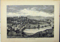 Original Old Antique Print View Ludlow Whitcliffe River Bridge Country