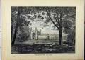 Original Old Antique Print 1898 View Kings College Country Sheep Trees 19th