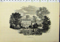 Original Old Antique Print View Trentham Hall Building Williams