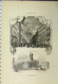 Original Old Antique Print Saltmarket Street Exterior Exchange