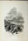 Original Old Antique Print View Lower Lake Mucruss Demesne Country Mountains