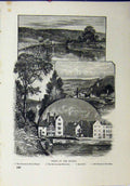 Original Old Antique Print 1898 Views Severn River Quatford Wyre Forest Bewdley