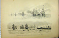 Original Old Antique Print C1889 French War Ships Battle Frigates Littoral 19th