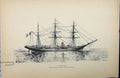 Old Antique Print French Sailing Ship La Bretagne C1889 Littoral Maritime 19th