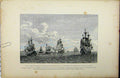 Original Old Antique Print C1889 French Sailing War Ships Littoral Maritime