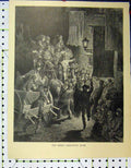 Original Old Antique Print C1870 Derby Horse Race Return Home Gustave Dore 19th
