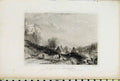 Original Old Antique Print View Castle Choquier River Country Scene Winkles