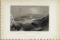 Original Old Antique Print View Meuse River Near Namur Mountains Sun Payne