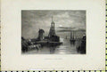 Original Old Antique Print Boulogne Pier France Sailing Boat Finden Stanfield