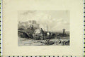 Original Old Antique Print View Dieppe Castle Cliff Horse Cart Cooke