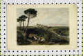 Original Old Antique Print 1833 Colour View Mont Ferrier France Armytage 19th