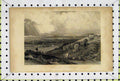 Original Old Antique Print Distant View St. Michel France Country Scene