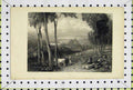 Original Old Antique Print Country Scene Looking Towards Triport Varrall