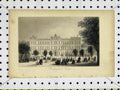 Original Old Antique Print Exterior View Buckingham Palace Royal Family Queen