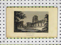 Original Old Antique Print 1825 Fountain'S Abbey Ruins Church Read 19th Century