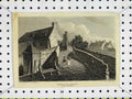 Original Old Antique Print View Croyland Bridge Lincolnshire Greig