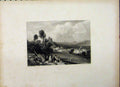 Old Antique Print 1836 Country View Aurillac France Engraving Radclyffe 19th