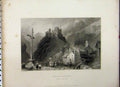 Old Antique Print 1837 Mountain Scene View Chateau Queyraz Valley Guill 19th