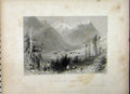 Original Old Antique Print Mountain View 1837 Chalpe Brunichard France Adlard