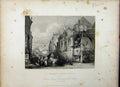 Old Antique Print C1835 Street Scene Germain L'Auxerroi'S Paris Henshall 19th