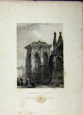 Old Antique Print View Church St. Jacques Dieppe France Engraved Higham