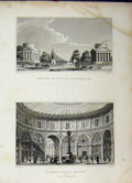 Old Antique Print 1829 Rotonde Passage Colbert Barriere L'Etoile Winkles 19th