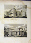 Original Old Antique Print 1829 Ecole De Medecine Chateau Germain Laie France