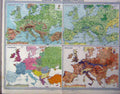 Original Old Vintage Print Europe Physical Features Population 1920 20th