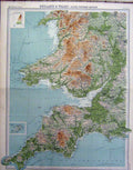 Original Old Vintage Print 1920 England Wales South Western Section 20th