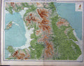 Original Old Vintage Print England Wales North Section Map Colour 1920 20th