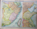 Original Old Vintage Print 1920 Colour Map Eastern China Political 20th Century
