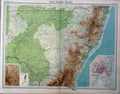 Original Old Vintage Print 1920 New South Wales Australia Colour Map 20th