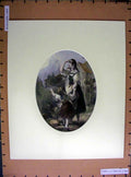 Old Antique Print Hand Coloured C1880 Jeannette Woman Little Girl Hills 19th