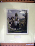 Original Old Antique Print C1880 Hand Coloured Milk Girls Farming Country Scene