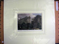 Original Old Antique Print C1880 Hand Coloured Peveril'S Castle Peak Derbyshire