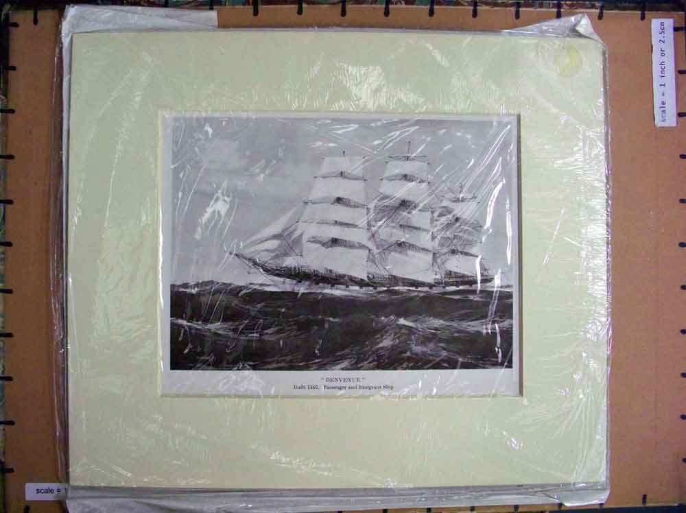 Original Old Antique Print Passenger Emigrant Ship Benvenue Built 1867 19th