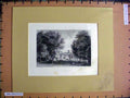 Original Old Antique Print 1845 Exterior Hall Rufford Thomas Henry Hesketh 19th