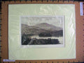 Original Old Antique Print C1880 View Derwentwater Mountains Town Lake 19th